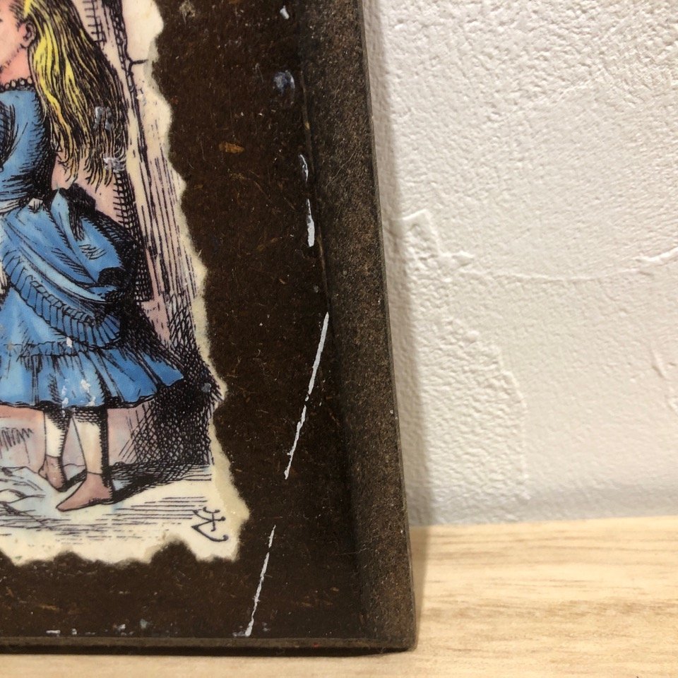 ふしぎの国のアリス 壁掛け 木製 不思議の国のアリス ディスプレイ 絵 ディズニー 置物 Disny Alice in Wonderland 管理001の画像4