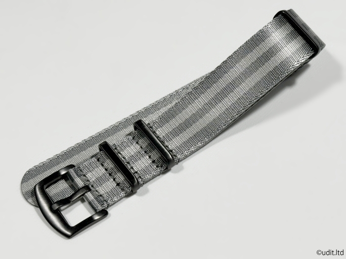  rug width :22mm high quality NATO strap wristwatch belt gray / silver stripe black tail pills for watch band fabric LG1