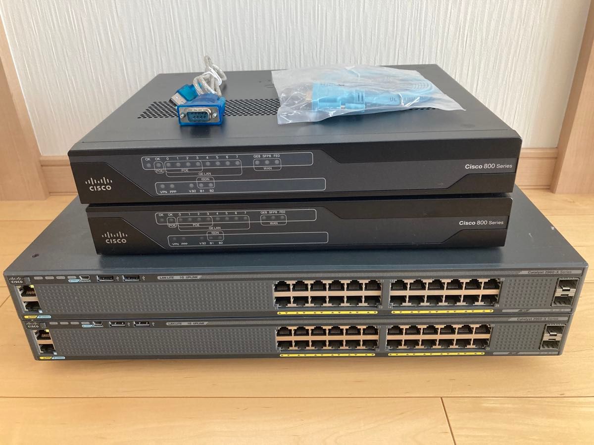 【CCNA、CCNP】4台Cisco891FJ、Catalyst2960X