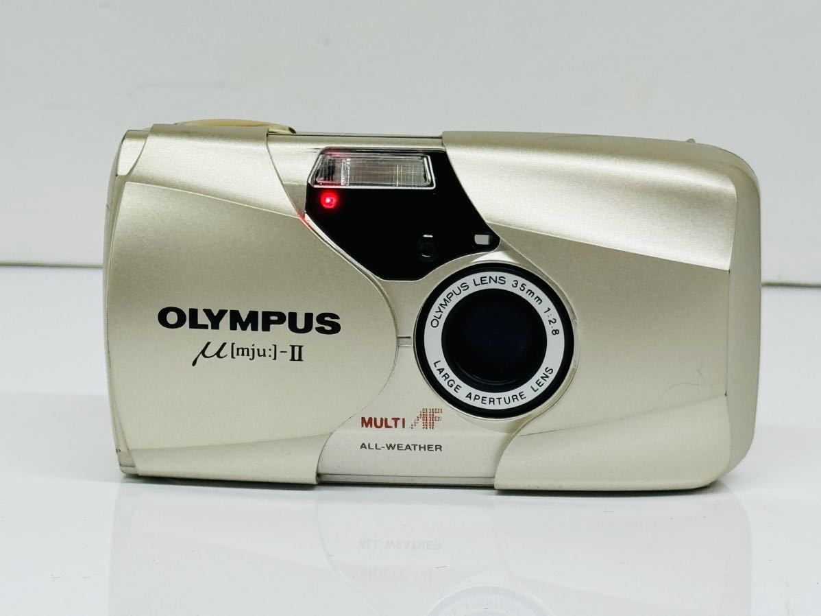 ★OLYMPUS μ[mju:]-II OLYMPUS LENS 35mm F2.8 単焦点 シャッター/フラッシュ確認済み 現状品 管理番号02074_画像1