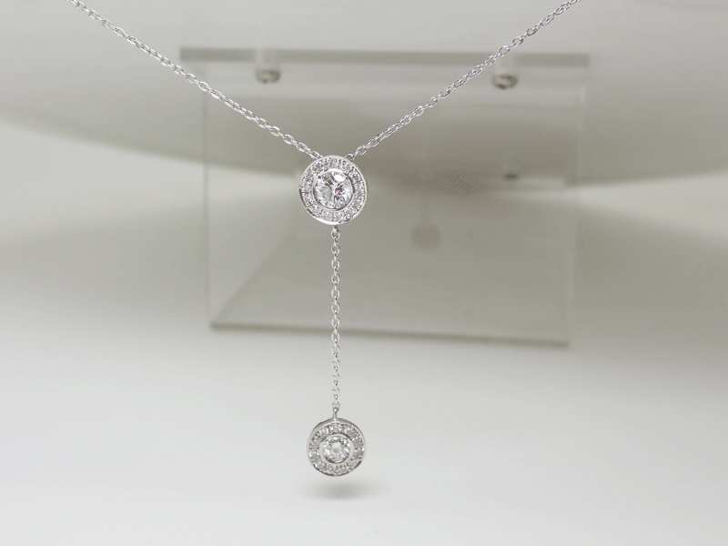 FOREVERMARK フォーエバーマーク Two D〓 コレクション Pt850/900 ダイヤモンド ネック　0.23ct　0.102ct_画像1