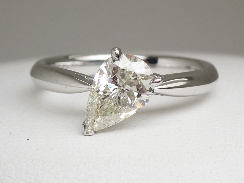 LAZARE KAPLAN DIAMONDS ラザールキャプラン Pt950 ダイヤリング　1.047ct #10号 新品同様美品 ペアシェイプ　送料無料_画像2