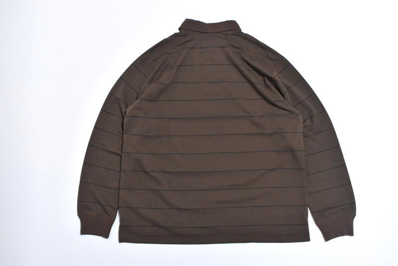 【送料無料】新品 ノースフェイス パープルレーベル フィールド ストライプド ポロシャツ L NT6352N Mocha Field Striped Polo