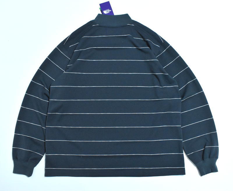 【送料無料】新品 ノースフェイス パープルレーベル フィールド ストライプド モックネック XL NT6353N Field Striped Mockneck AH_画像2