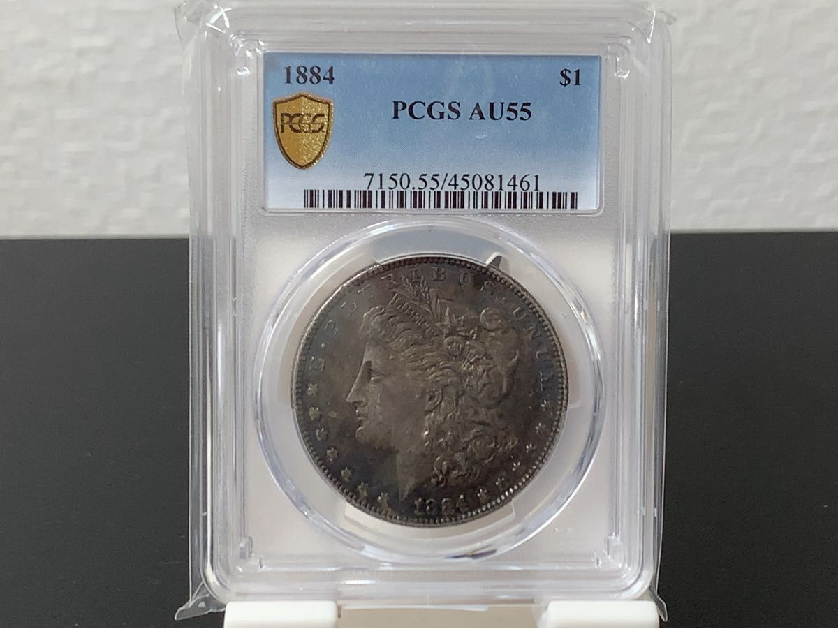 a227 1884年　アメリカ　モルガンダラー　1ドル銀貨　PCGS AU55