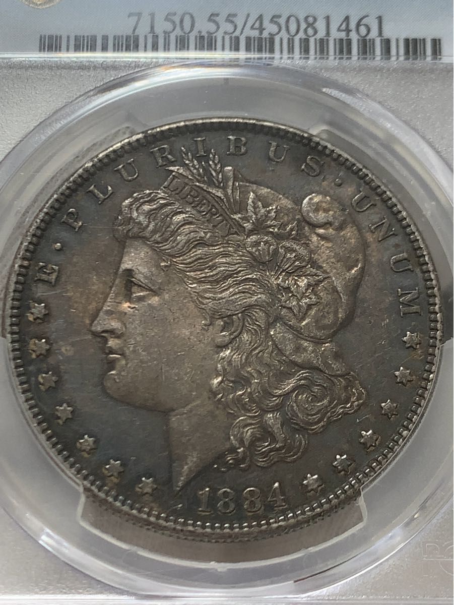 a227 1884年　アメリカ　モルガンダラー　1ドル銀貨　PCGS AU55