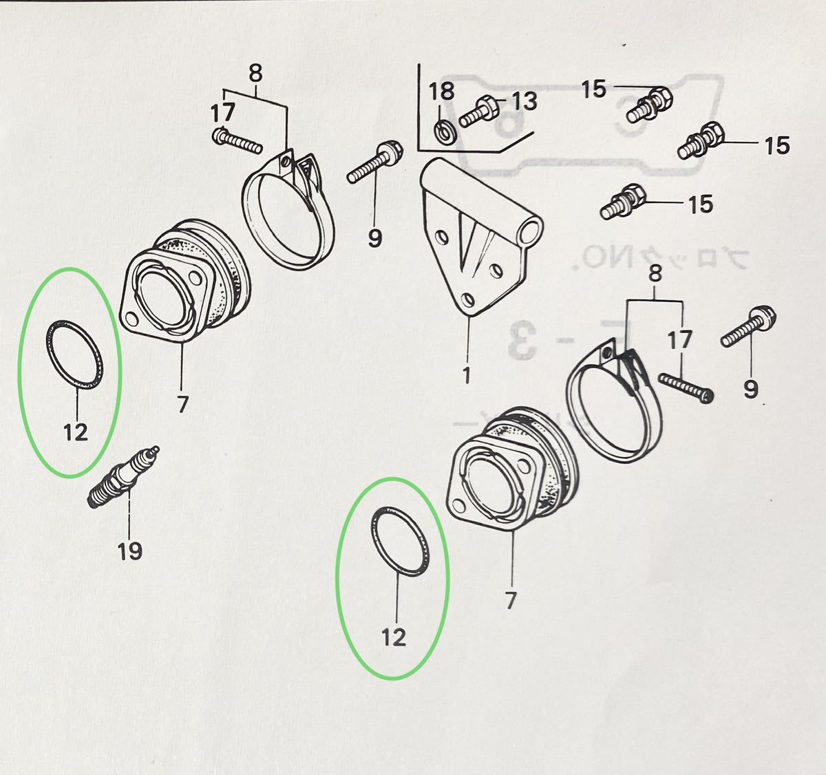 送料無料 ホンダ純正新品 ホーク系 CB250T CB400T CB250N CB400N　ホーク インシュレーター Oリング 1台分セット　100_画像2