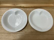 【4921】和心屋 皿2枚セット ハート型 カレー皿 プレート 食器 洋食器_画像1