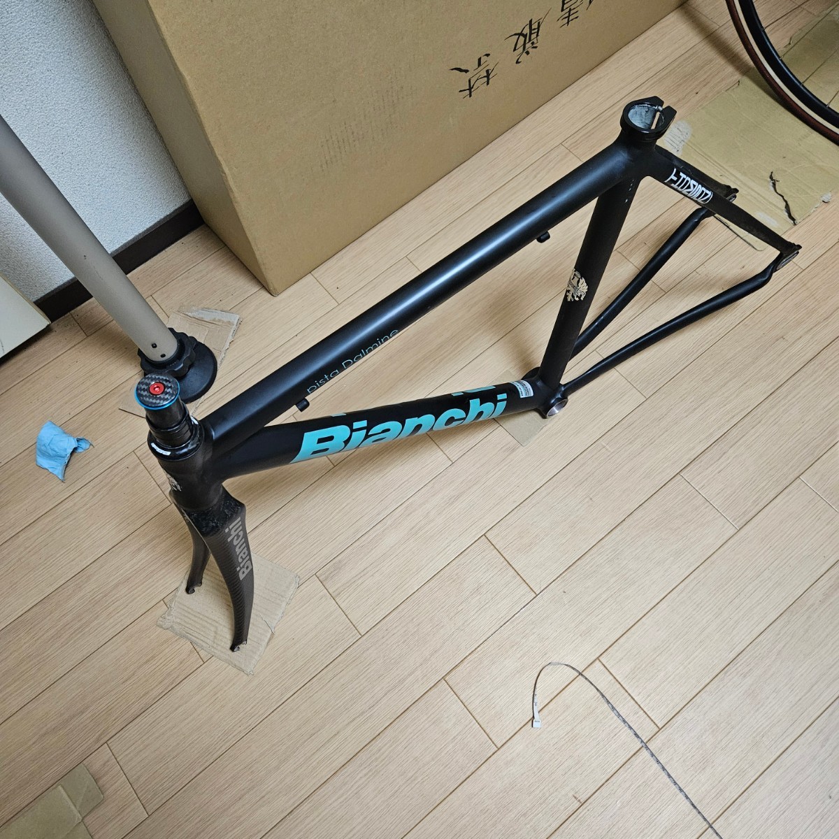  beautiful goods!! BIANCHI PISTA DALMINEbi Anne kipi start darumine size 520 piste single fixation bicycle race 