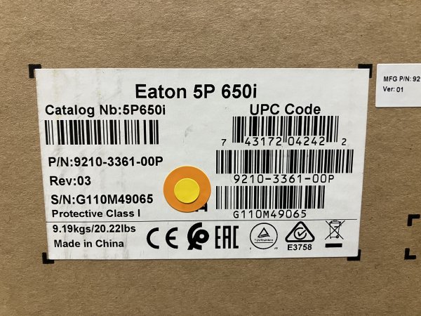 4170 new goods unused Eaton eaton Uninterruptible Power Supply UPS 5P650I tower type 585VA 378W 200V type Chiba prefecture Funabashi city three . pick up possible 