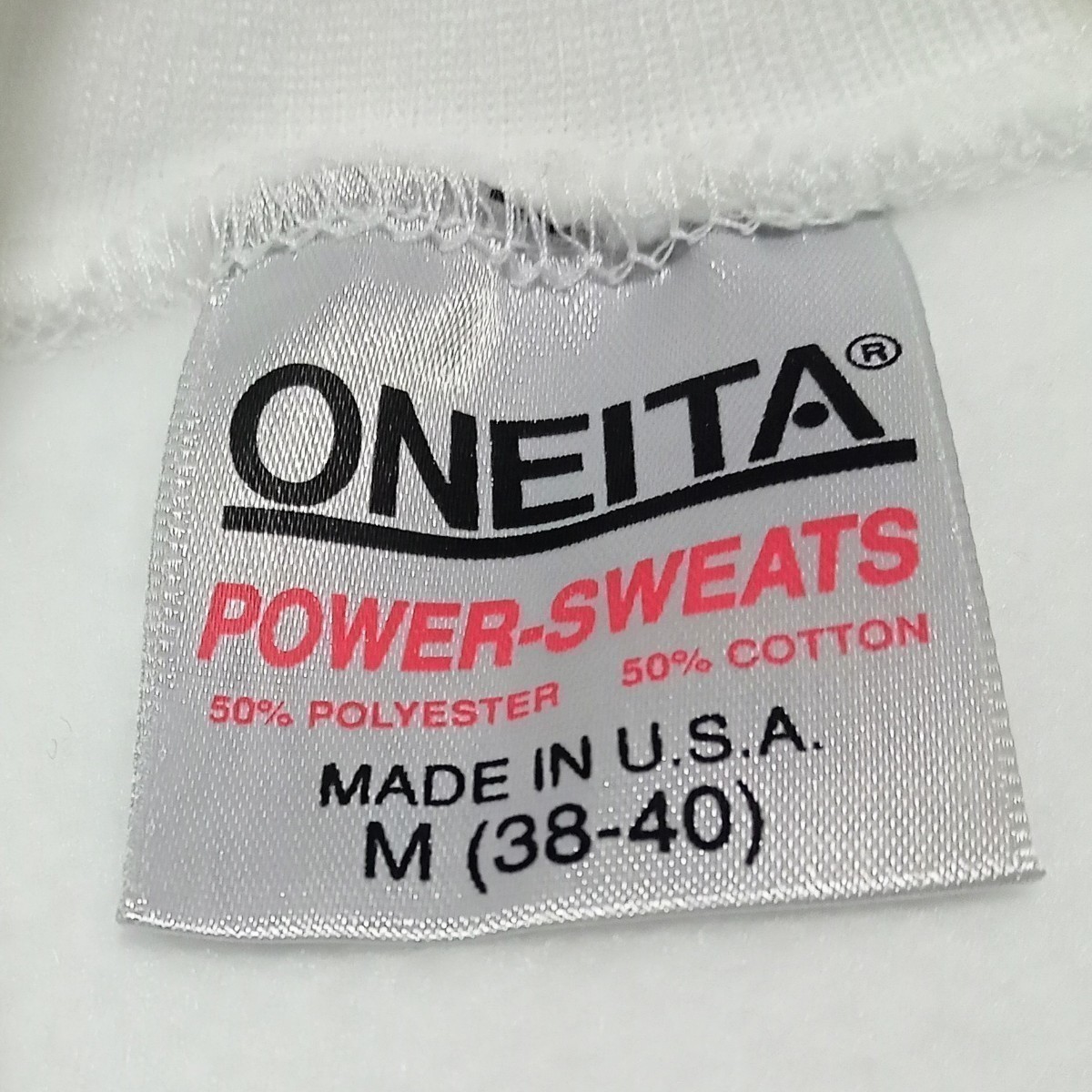 美品 USA製 80~90s ONEITA スウェット　 ホワイト　MADE IN USA_MADE IN USA