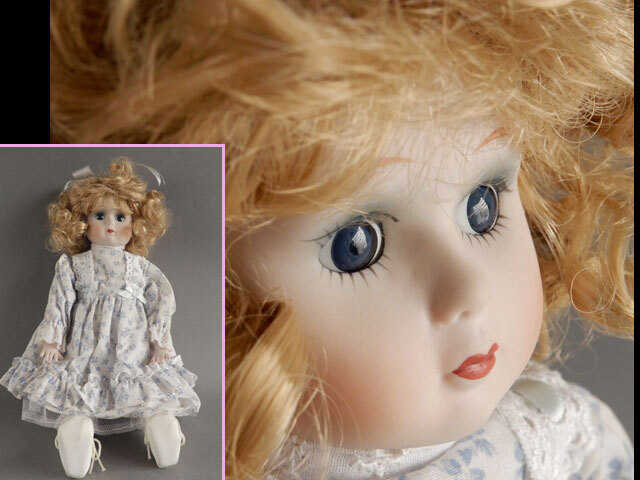 【茶】HANDOMADE ビスクドール 人形　euro-exquisite porcelain doll　USA