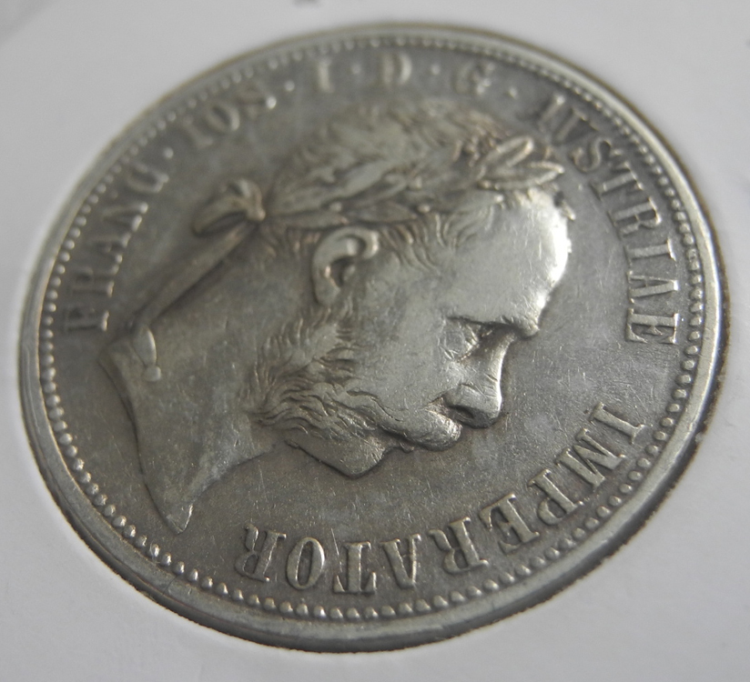 オーストリア＝ハンガリー帝国 1フローリン銀貨 1859年 フランツ・ヨーゼフ ハプスブルク家 美品！ アンティークコイン ドイツ_画像2