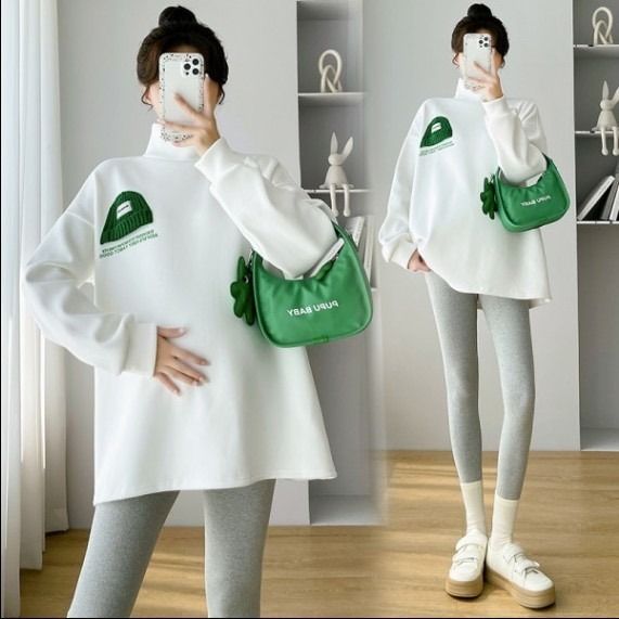 ビッグTシャツ ロンT 長袖 ロゴ ホワイト レディース 韓国 オーバーサイズ 