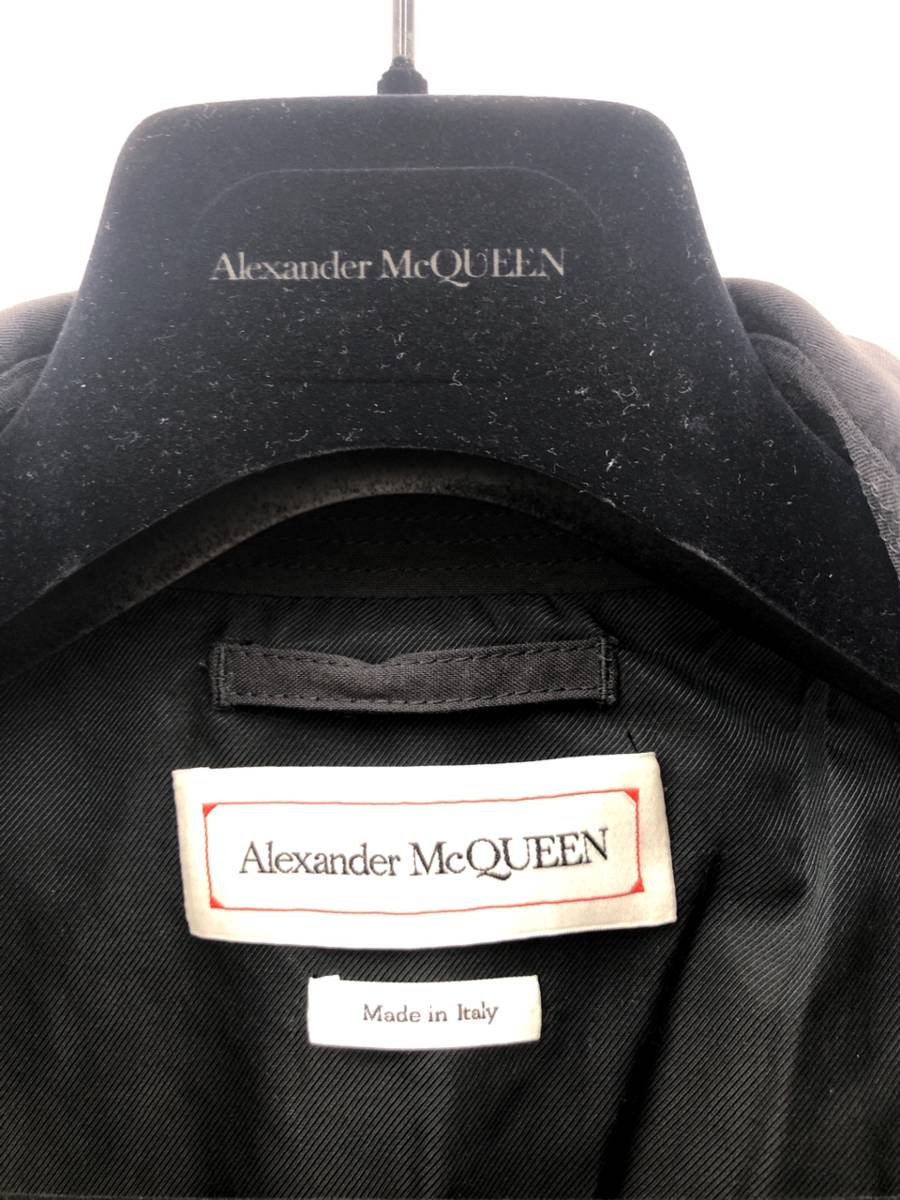 【19018】アレクサンダーマックイーン ロングコート ブラック Mサイズ相当 Alexander McQueen 男女兼用 タウンユース ロングコート 上着_画像6