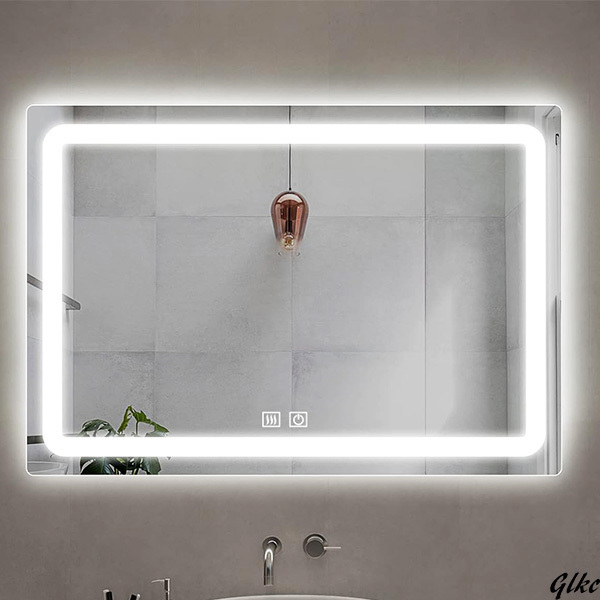 LED付きミラー 50cmx70cm 鏡 浴室 洗面所 壁掛け おしゃれ ライト付き