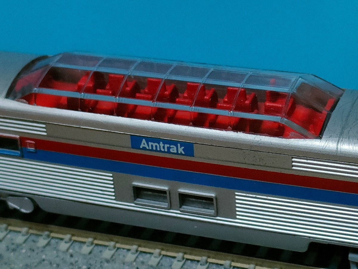 ミニトリックス Amtrak ストリームライナー＆ビスタドーム客車 ライフライクE8/9A 7両セット 動力装置整備点検済 KATOケース付の画像4