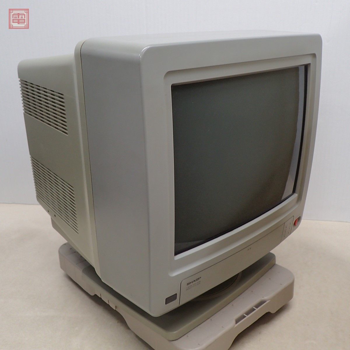 X68000・MSX等 SHARP モニター CZ-602D-GY 本体 リモコン・回転台座付 ブラウン管モニター CRTモニター シャープ 現状品【60_画像3