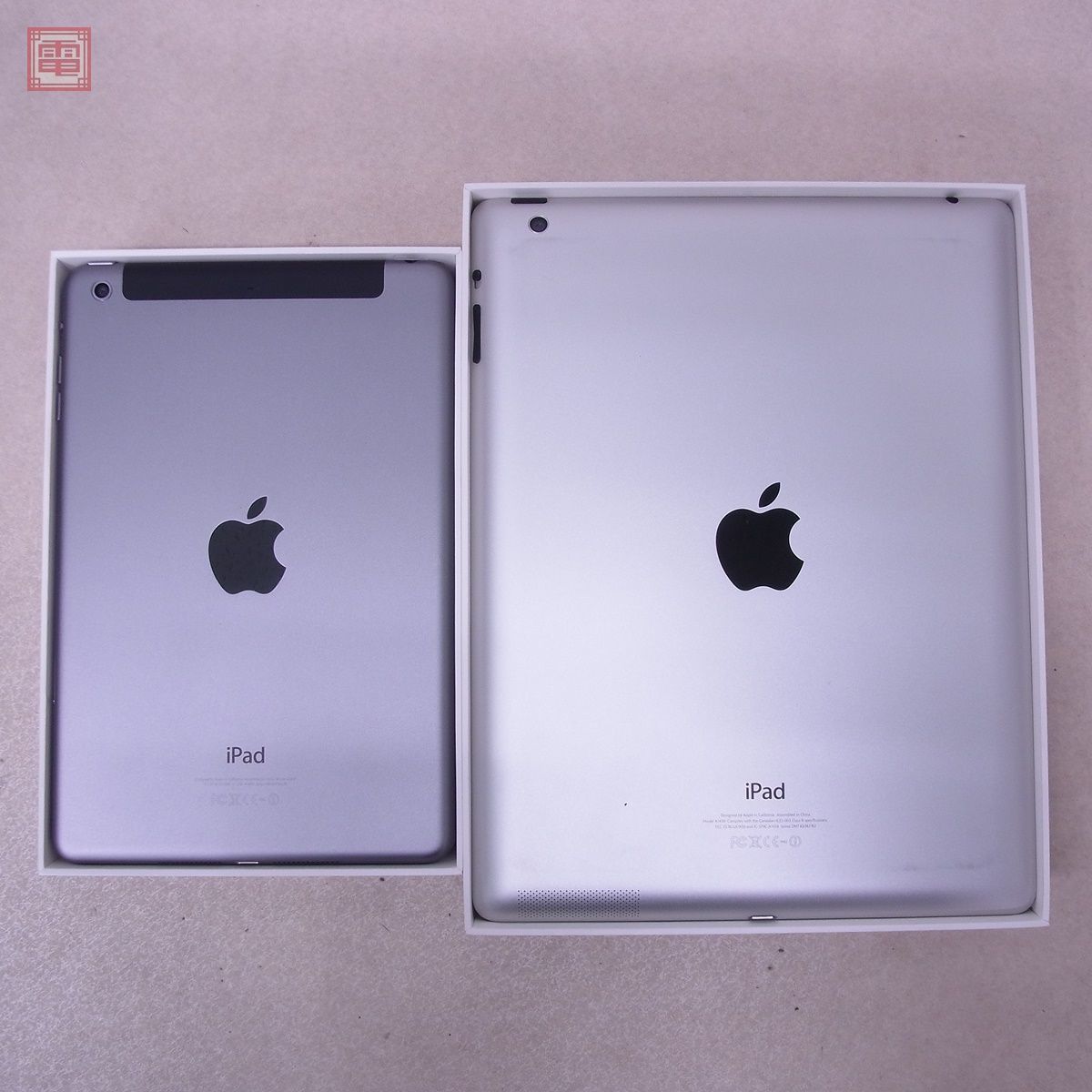 動作確認済 Apple au iPad mini 2 128GB SpaceGray ME836JA/A A1490 判定 〇 + iPad 16GB Black MD510J/A A1458 Wi-Fiモデル 2台 箱付【20_画像4