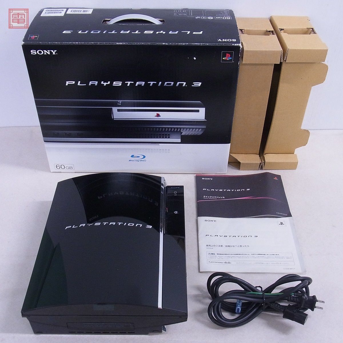 動作品 PS3 プレステ3 本体 初期型 CECHA00 クリアブラック PS/PS2規格ディスク対応 HDDなし ソニー SONY 箱説付【40_画像1