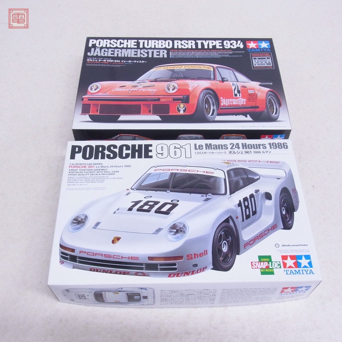 未組立 タミヤ 1/24 ポルシェ RSR 934 イェーガーマイスター エッチングパーツ付き/ポルシェ 961 1986 ル・マン 計2点セット TAMIYA【20_画像1