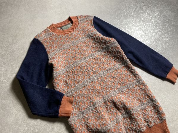 Tricote◆凹凸ジャガード編みデザインが可愛い◎ドッキングデザイン ニット セーター ◆サイズ1◆日本製◆トリコテ_画像3