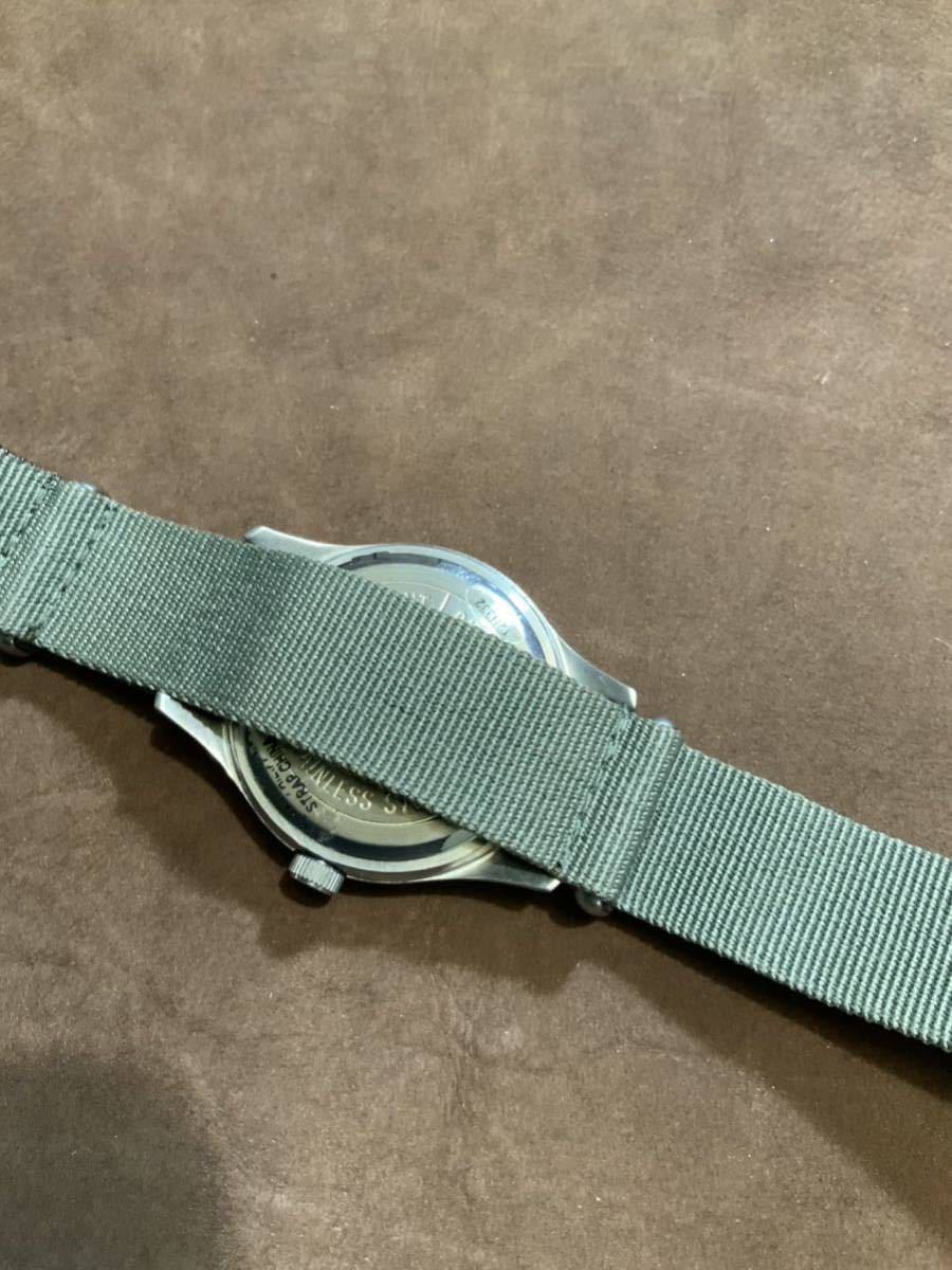 デッドストック新品未使用　TIMEX for J.CREW VINTAGE FIELD ARMY WATCH - OLIVE ミリタリーウォッチ電池有り即使用可能_画像5