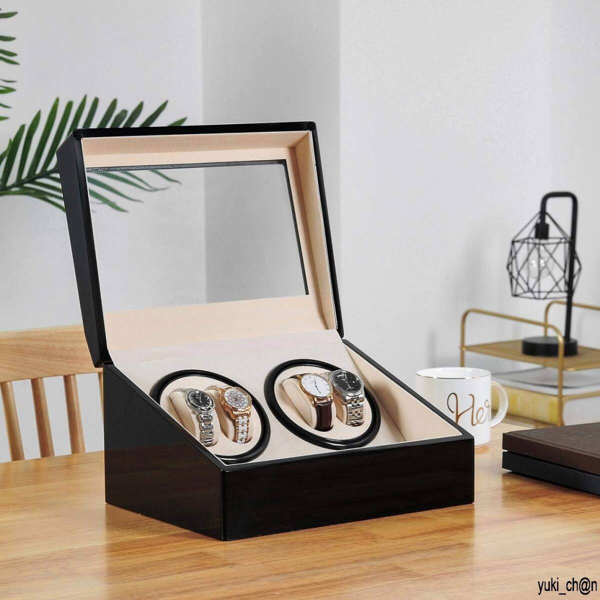  winding machine black piano specular finish 4ps.@ to coil +6ps.@ storage watch Winder self-winding watch clock made in Japan Mabuchi motor high class 