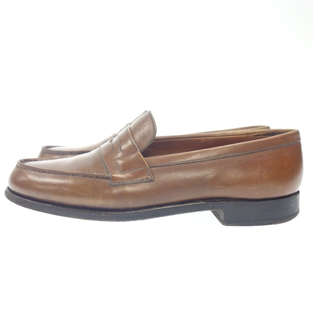  used * J M waist n leather shoes signature Loafer 180 men's Brown size 4.5C J.M.WESTON[AFC46]