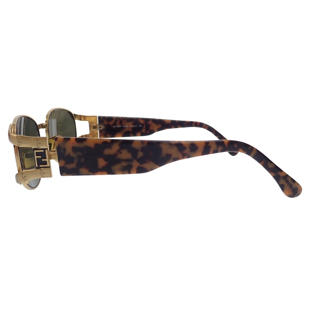  б/у * Fendi солнцезащитные очки SL7017 57*16 панцирь черепахи рисунок Brown × оттенок черного FENDI[AFI6]