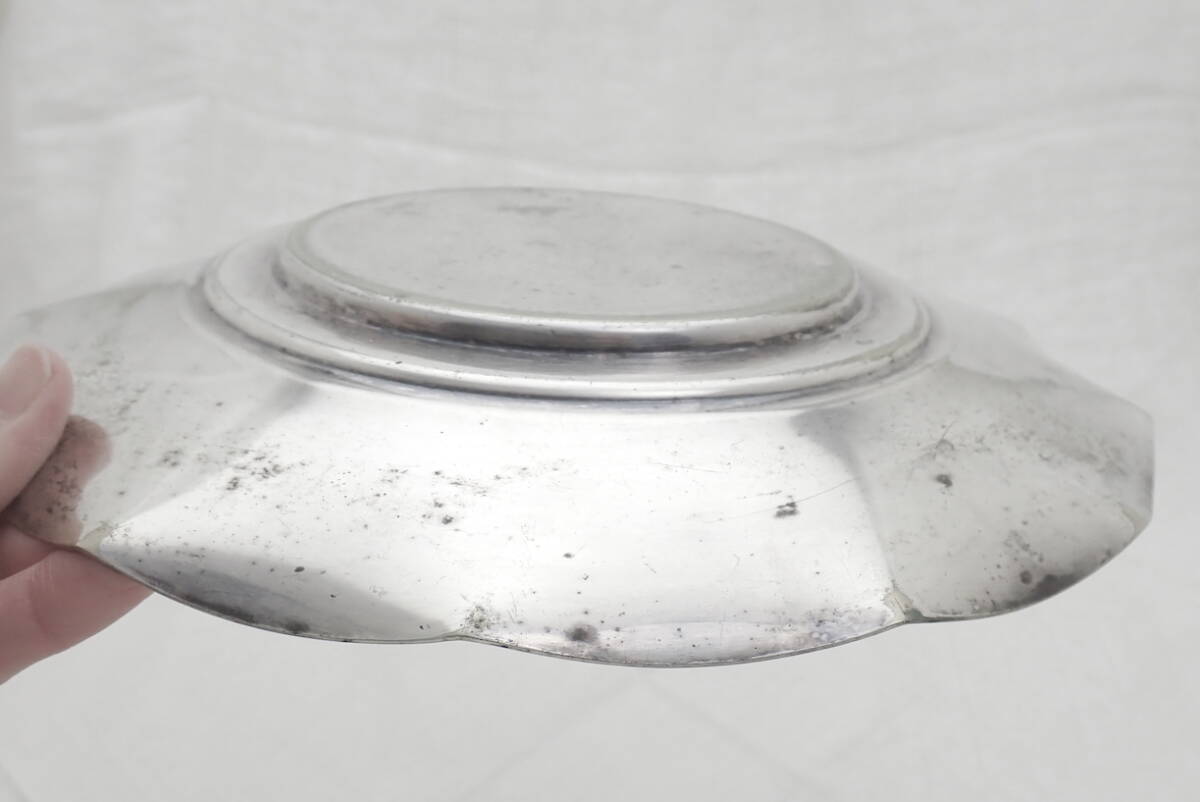 JOHN COLLYER & CO LTD 英国アンティーク Silver EPNS シルバープレート ボンボンディッシュ キャッシュトレイ 菓子皿 23㎝ イギリス製の画像4