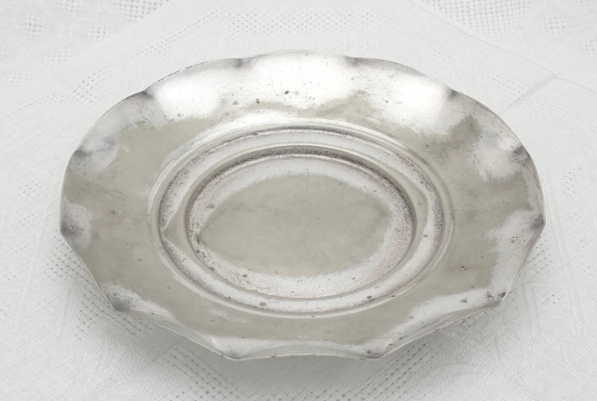 JOHN COLLYER & CO LTD 英国アンティーク Silver EPNS シルバープレート ボンボンディッシュ キャッシュトレイ 菓子皿 23㎝ イギリス製の画像6