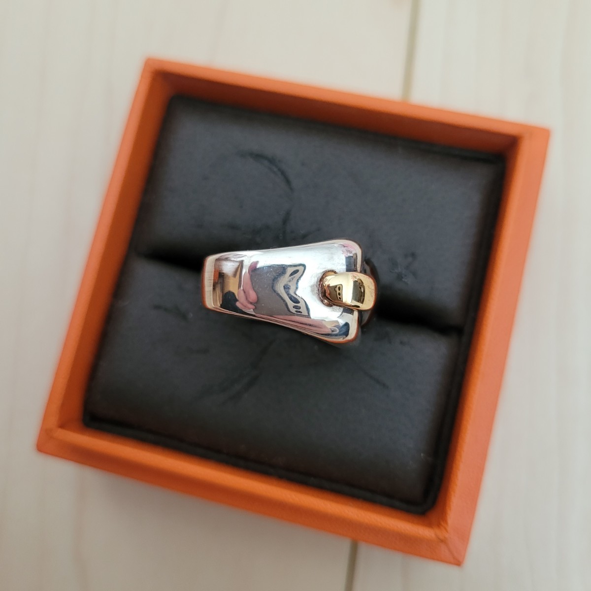  Hermes HERMES Stone кольцо Vintage серебряный 925 комбинированный 