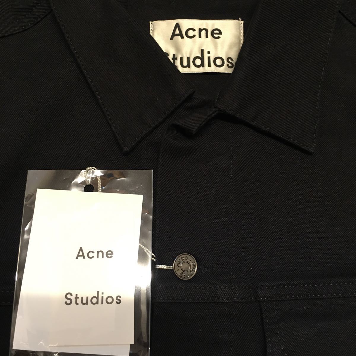 新品タグ付！ Acne Studios アクネ ストゥディオズ ブラック デニム ジャケット サイズ50 イタリア製 国内正規品 希少！格安！_画像2