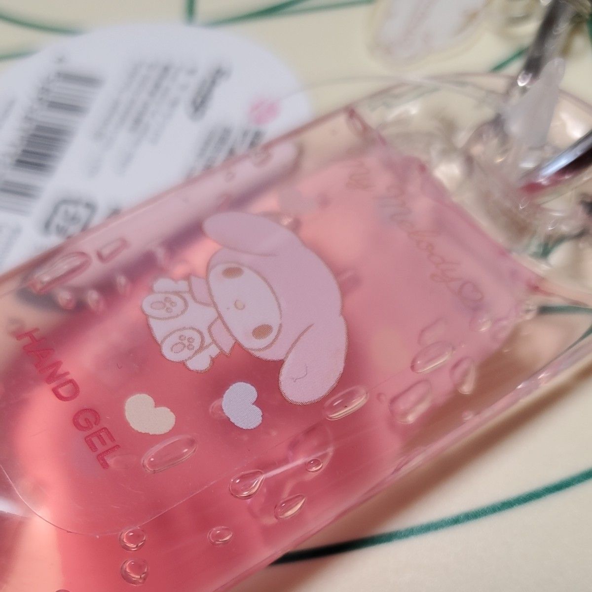 【My Melody】ハンド用化粧水◆サンリオ マイメロディ ハンドジェル＜ローズの香り＞30g　新品未開封　カラビナ　チャーム付