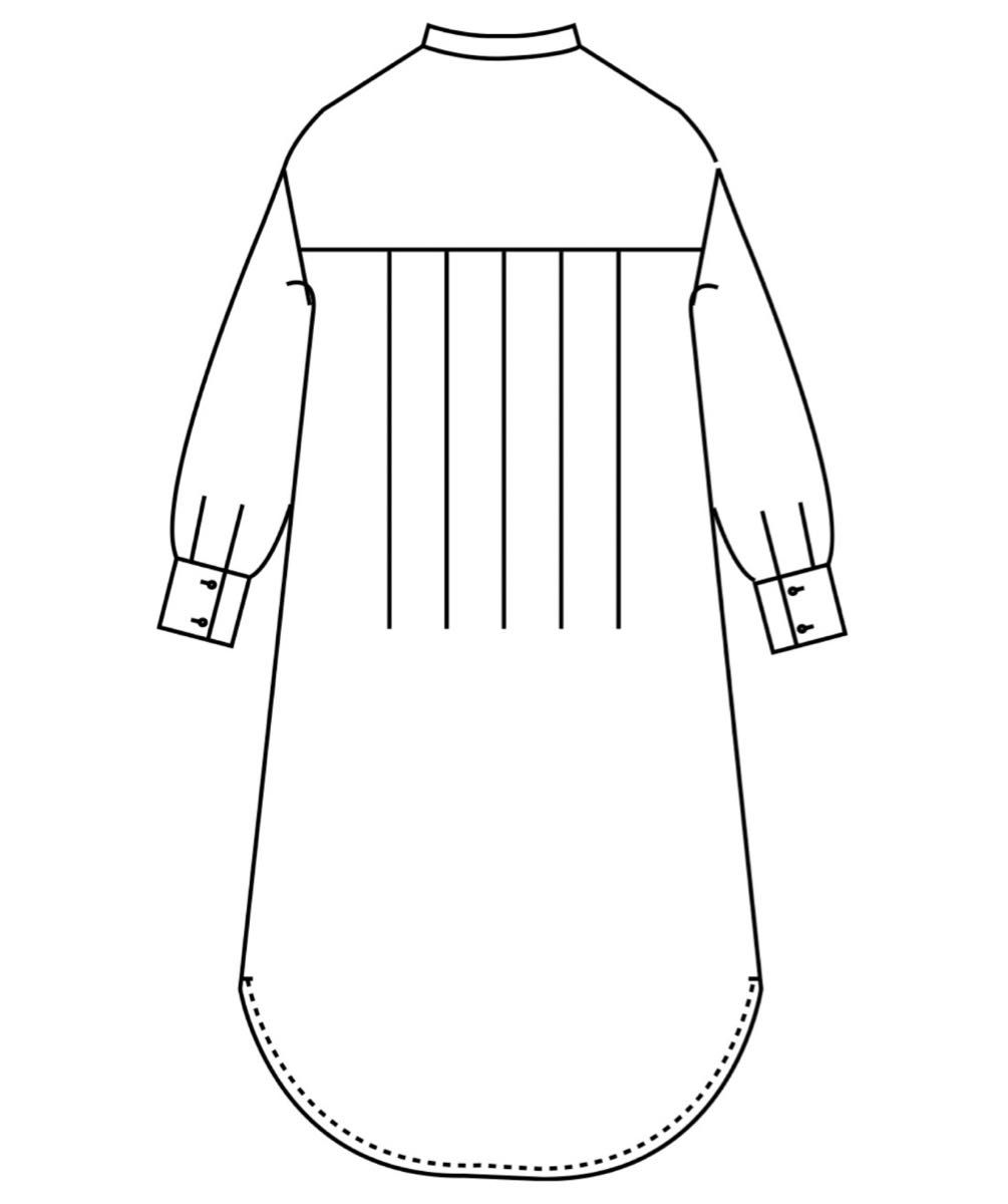 ＩＥＤＩＴ　羽織りにもなる ウール混先染めチェックのパールボタン遣いポケットデザイン ロングワンピピース