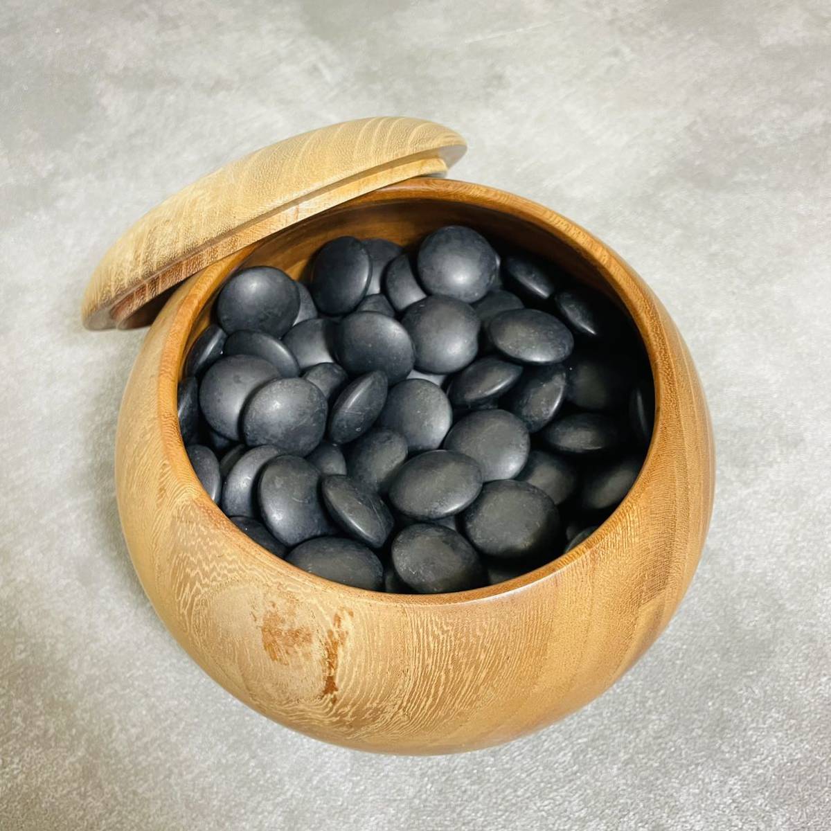  Hyuga city special selection clam Go stones 34 number snow seal zelkova go-stone container Go rare 