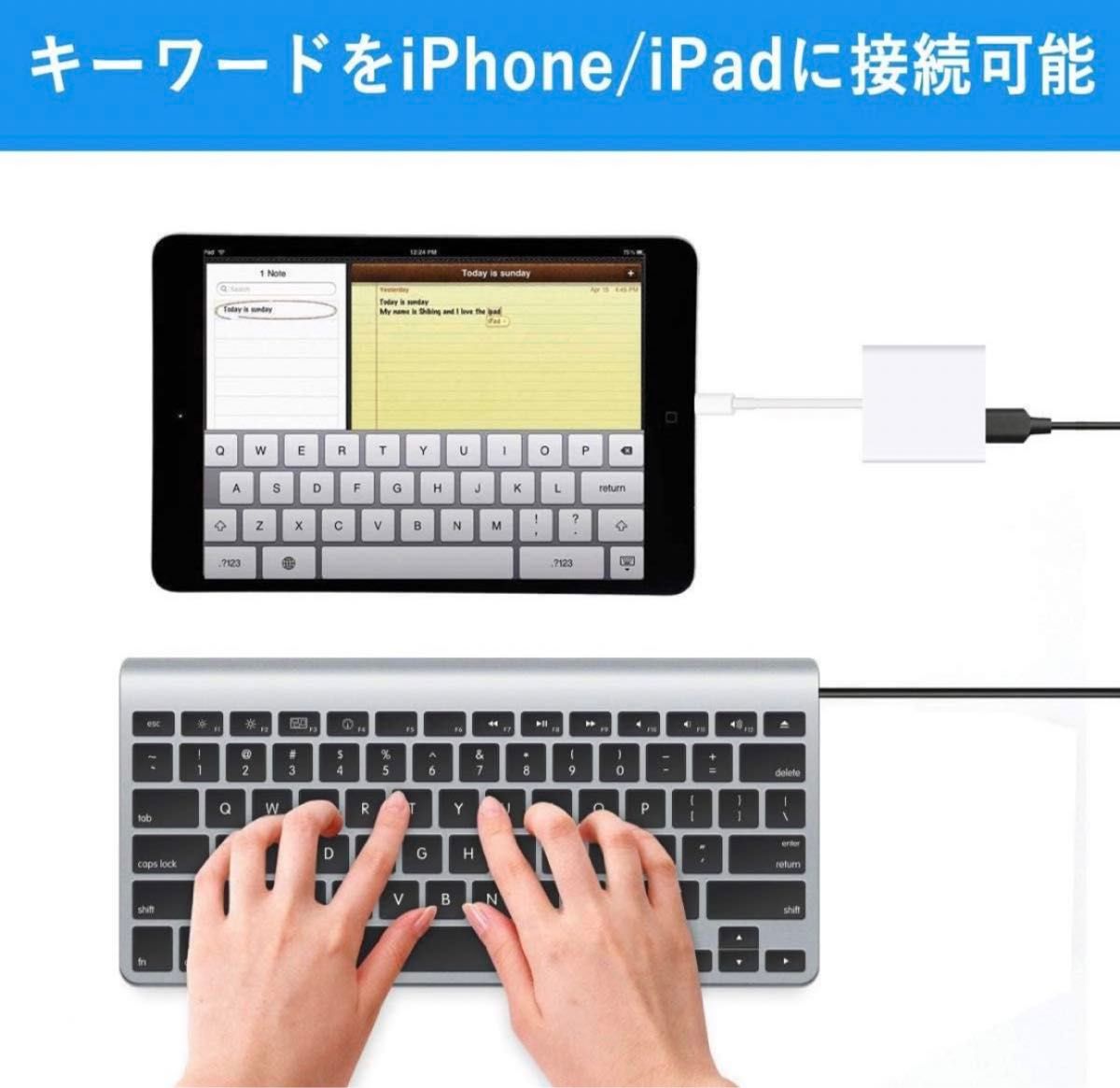 iPhone/iPad USB変換カメラアダプタ 2in1  OTGカメラアダプタ 双方向 急速充電/データ/写真/ビデオ転送