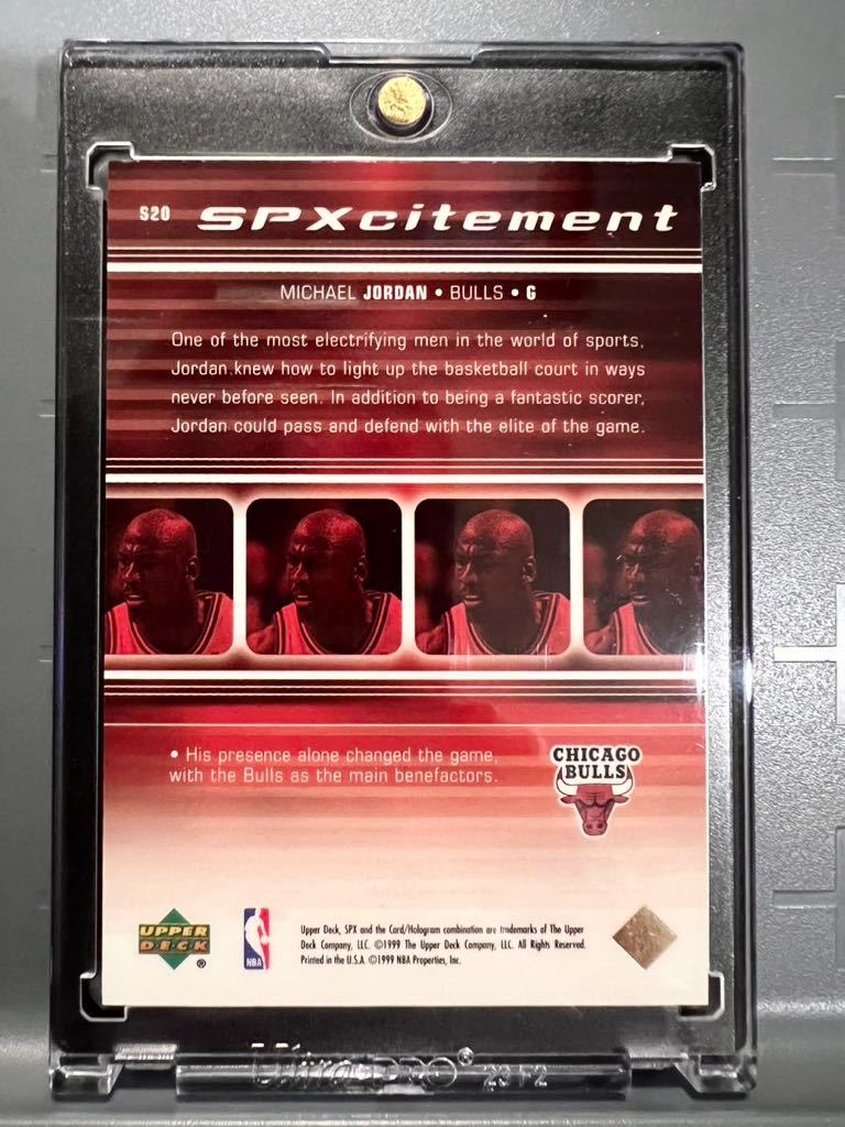 激レア最高級 Insert SPXcitement 1999 Upper Deck SPX NBA Bulls ブルズ Michael Jordan マイケル・ジョーダン Panini バスケ インサート_画像2