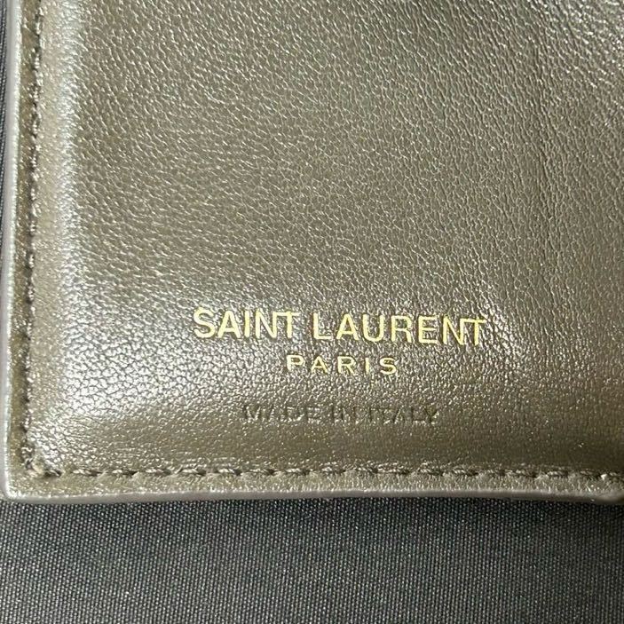 ☆1円〜☆イヴ・サンローラン三つ折り 財布 YSL Vステッチ 美品 レザー_画像9