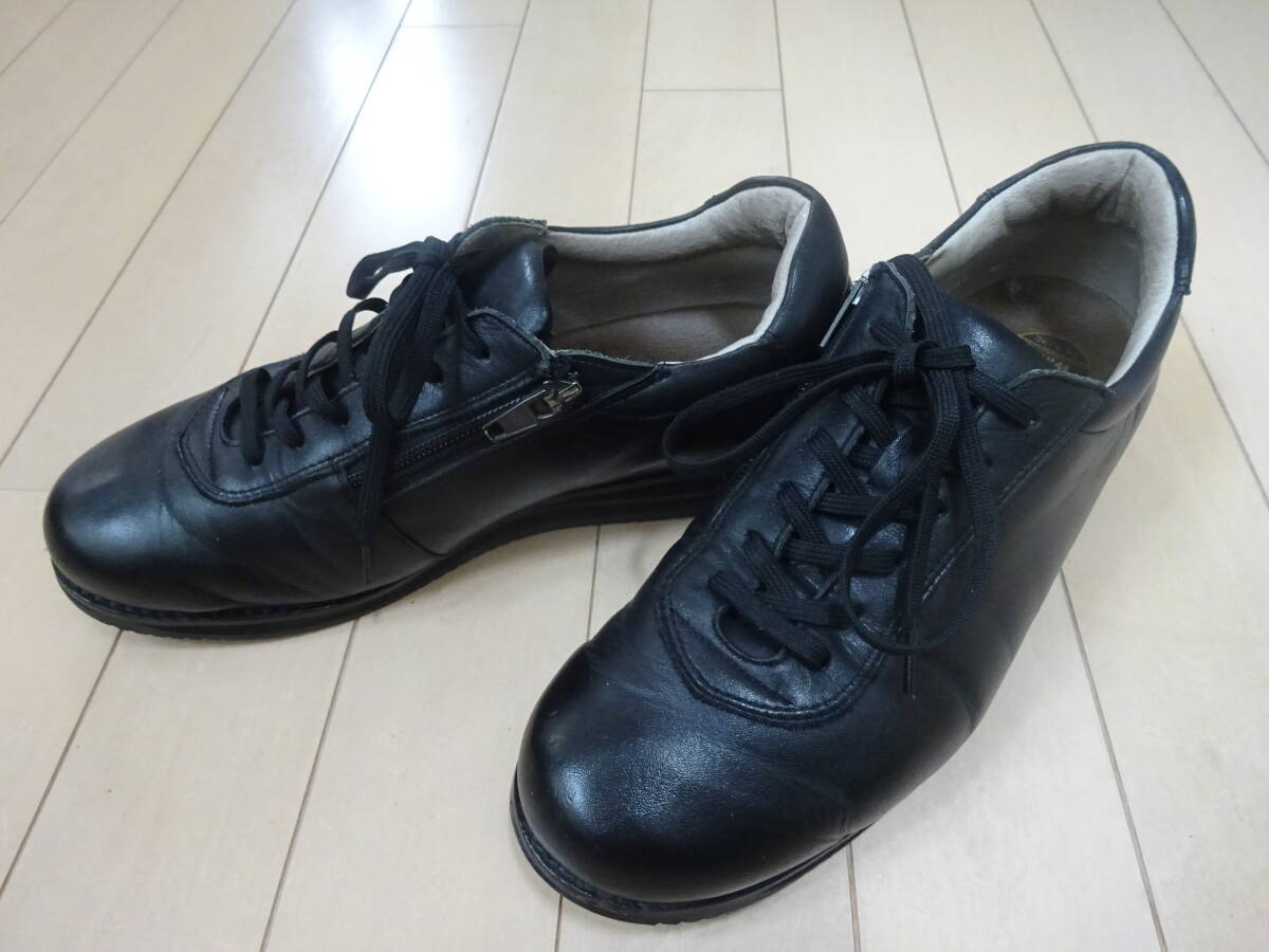  knee to bottom power Asahi medical walk ASAHI Medical Walk* original leather walking shoes original leather business shoes beautiful goods 24cmEEE black made in Japan 