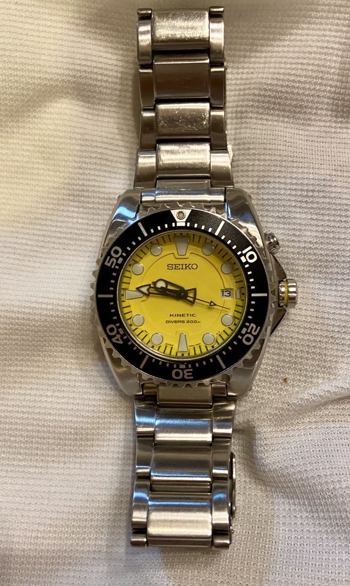 SEIKO/セイコー黄色 ダイバー スキューバ KINETIC/キネティック SEIKO/セイコー黄色 ダイバー スキューバ KINETIC/キネティック