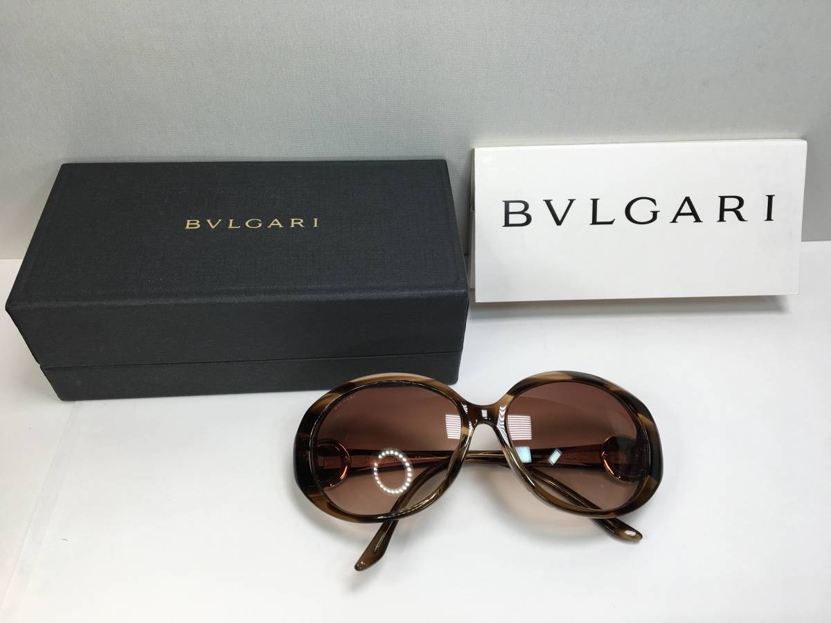 【パケプラ無料】正規極美品 ブルガリ ビーゼロ サングラス 5083 クリアブラウン アイウェア BVLGARI [g1076]の画像1