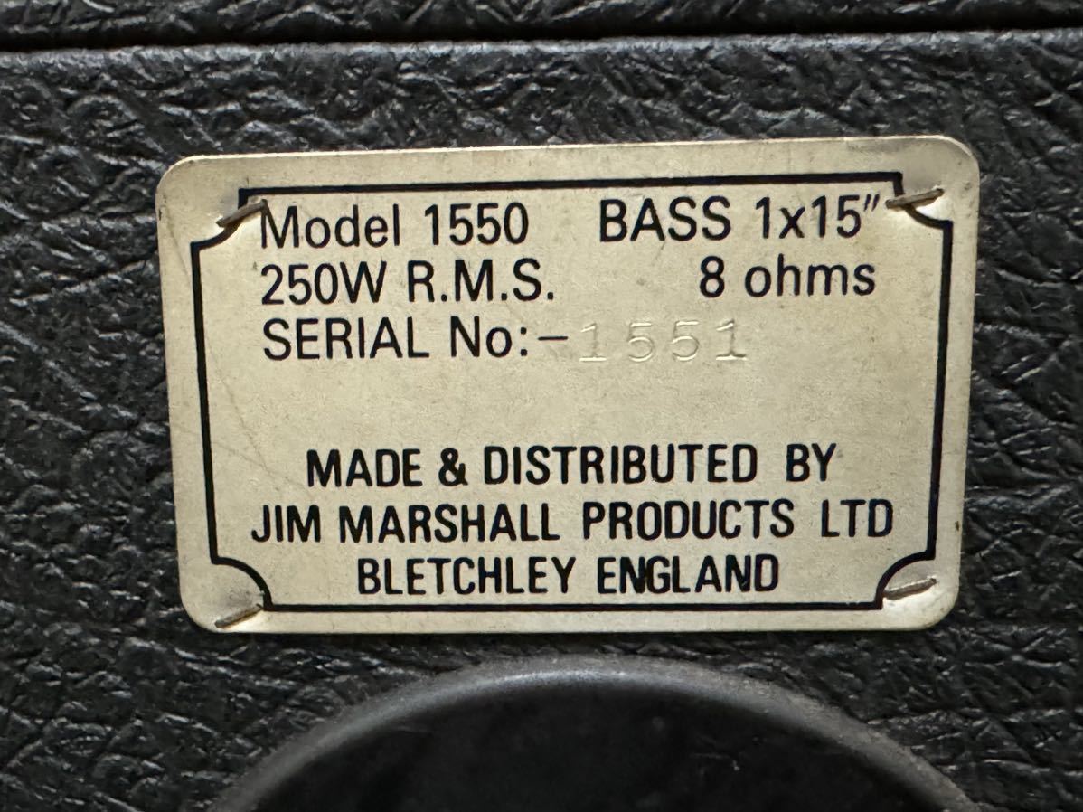 ZY180W103 Marshall マーシャル 1550 serial1551 キャビネット 250W 8Ω ベースアンプ_画像6