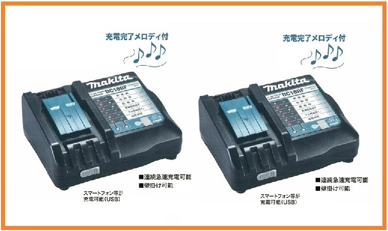 マキタ 14.4V～18V対応急速充電器 DC18RF×2台 (USB端子付) 【安心のマキタ純正品】 ■安心のマキタ純正/新品/未使用■_画像1