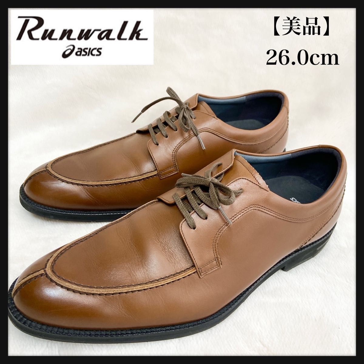 Runwalk】ランウォーク スワールトゥ 外羽根 レザー 革靴 26cm Runwalk】ランウォーク スワールトゥ 外羽根 レザー 革靴 26cm