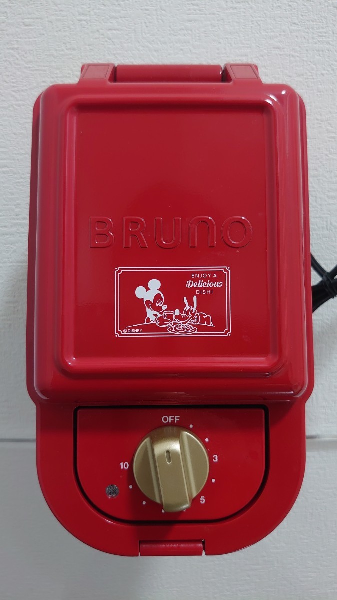 BRUNO ブルーノ ホットサンドメーカー シングル レッド BOE043-RD Disney ディズニー ミッキー_画像1