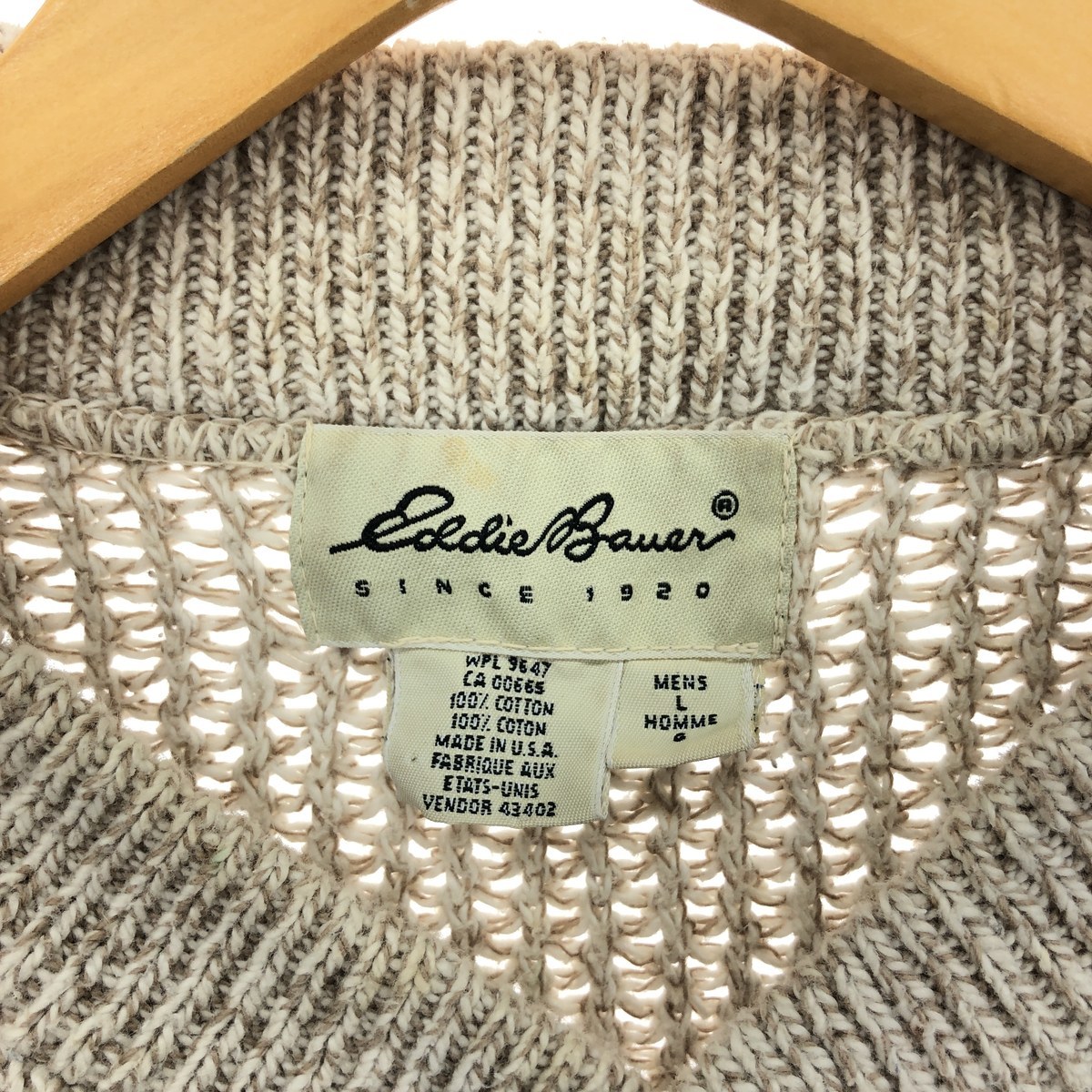 古着 00年代 エディーバウアー Eddie Bauer ヘンリーネック コットンニットハーフボタンセーター USA製 メンズL /eaa415590