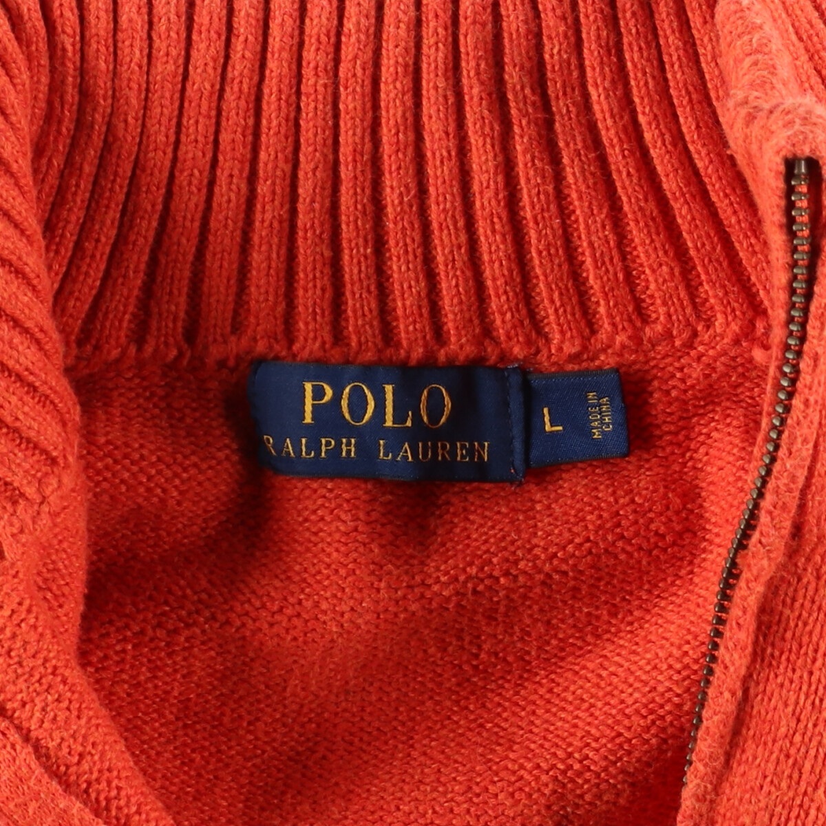 古着 ラルフローレン Ralph Lauren POLO RALPH LAUREN コットンニットハーフジップセーター メンズL /eaa420137_画像3