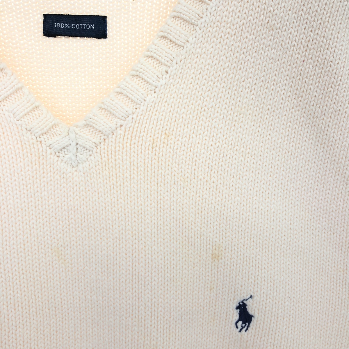 古着 ラルフローレン Ralph Lauren POLO by Ralph Lauren Vネック コットンニットベスト メンズXL /eaa420107_画像5